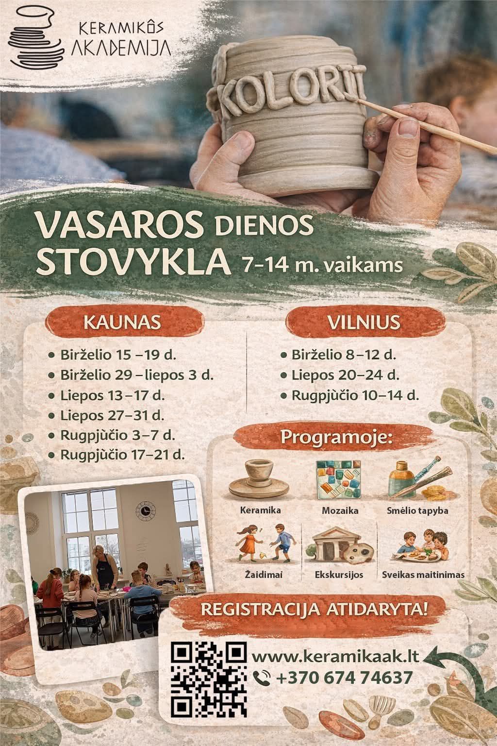 „Keramikos akademijos“ vaikų dienos stovykla VILNIUJE 