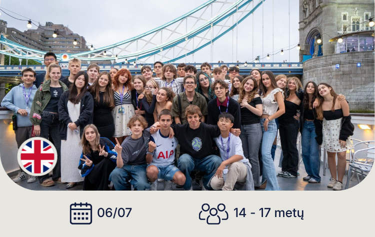 Kensington Park School vasaros stovykla Londone, Jungtinėje Karalystėje (14–17 metų moksleiviams)