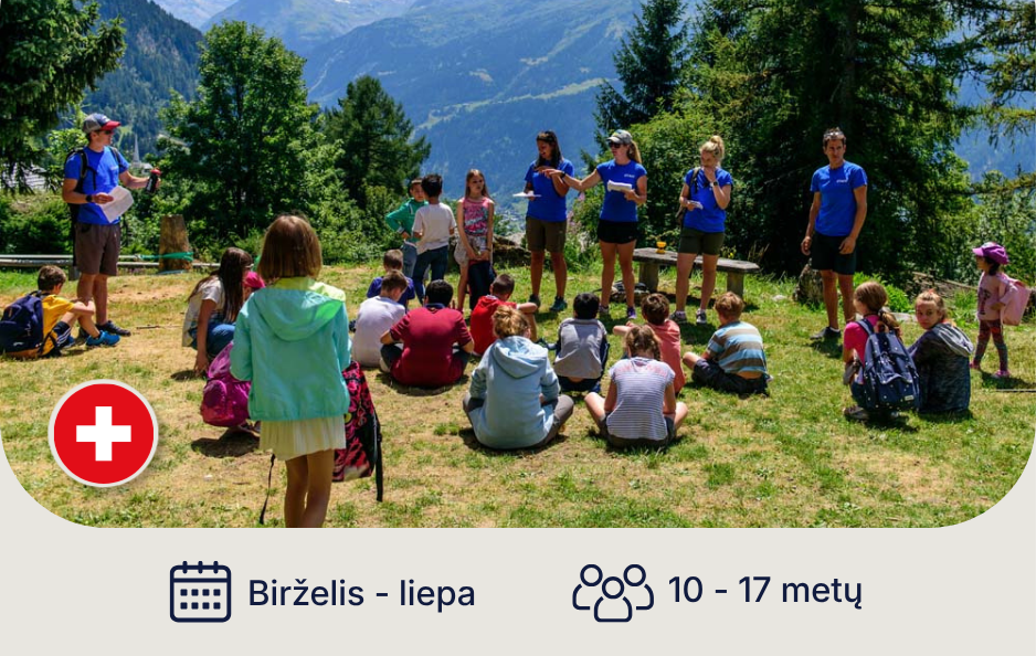 Verbier International. Nuotykių ir lyderystės vasaros stovykla Šveicarijos Alpėse (10–17 metų moksleiviams)
