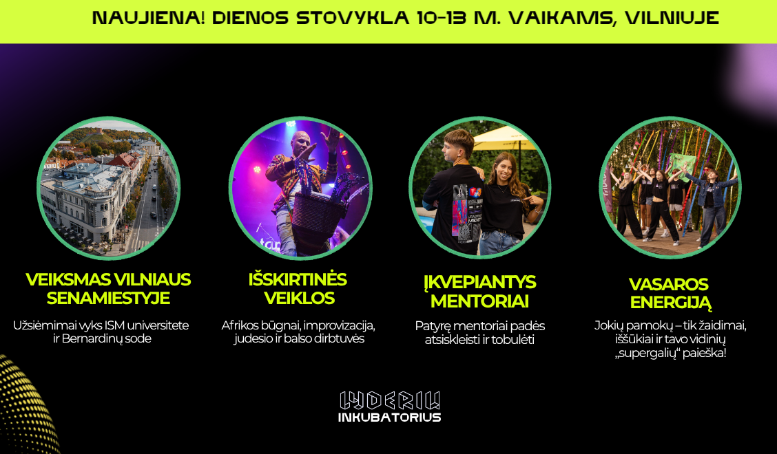 Dienos stovykla Vilniuje „JUNIOR NEXT GEN LEADERS“ 10–13 m. vaikams
