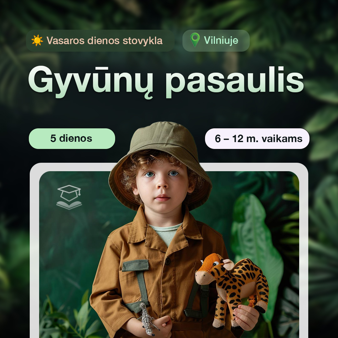 Edukacinė Pasimokome.lt stovykla: gyvūnų pasaulis