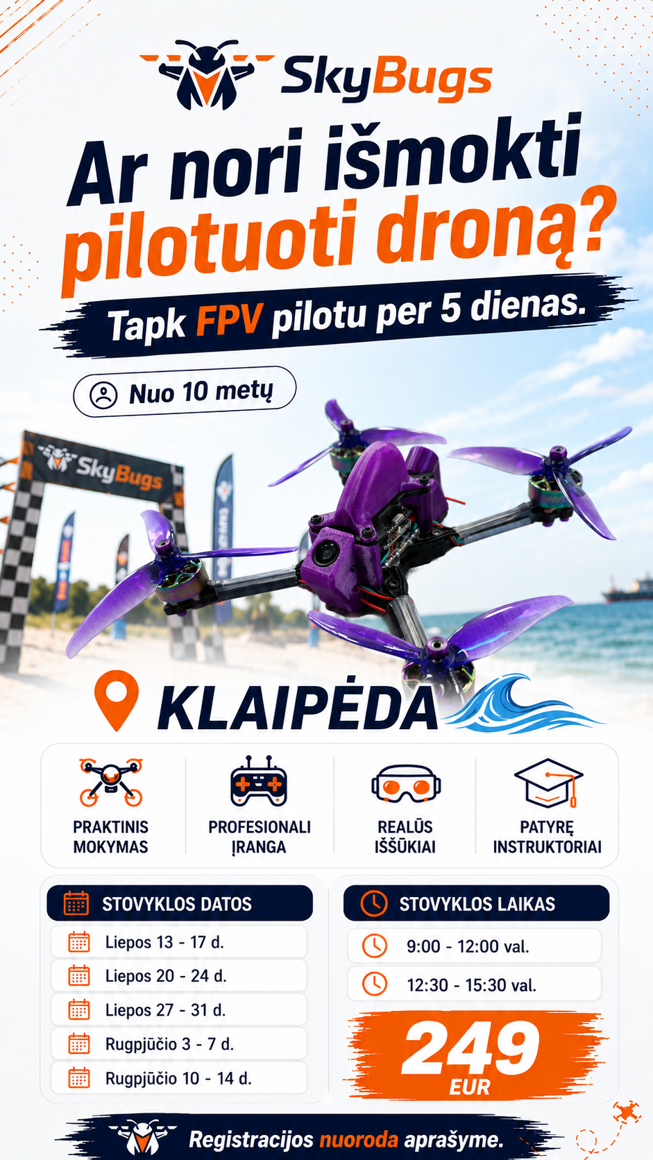 Tapk FPV drono pilotu per 5 dienas